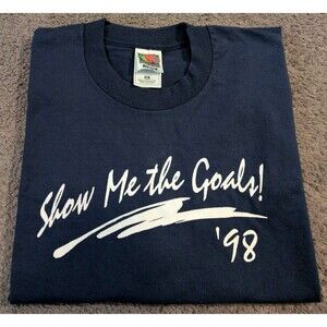 Vintage 1998 World Cup Show Me the Goals Team USA USPS Promotional T-Shirt Men's